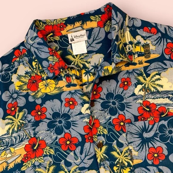 Disney Parks Mickey Mouse Hawaiian Shirt XL - Picture 2 of 7